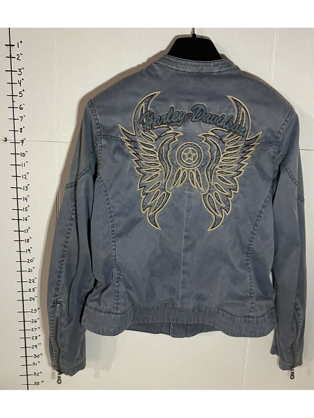Harley Davidson Embroidered Wings Women's Lined Zip Jacket L